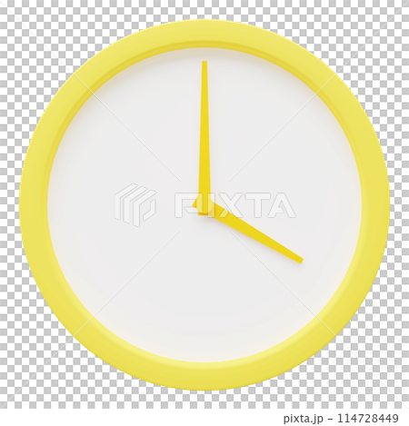 3D画像_シンプルな壁掛け時計_4時 114728449
