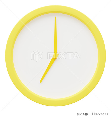 3D画像_シンプルな壁掛け時計_7時 114728454