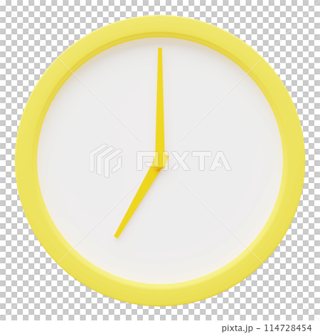 3D画像_シンプルな壁掛け時計_7時 114728454