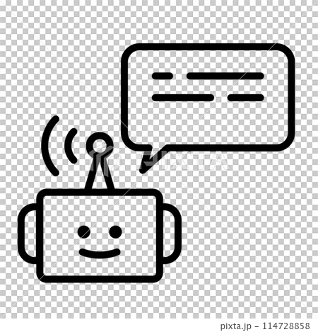 情報を伝えるチャットAIロボットのアイコン 情報を伝えるチャットAIロボットのアイコン 114728858