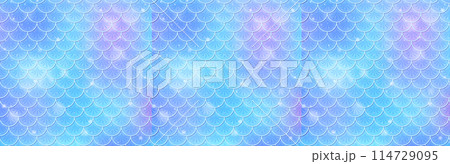 Gradient Blue Fish Scales Pattern 114729095