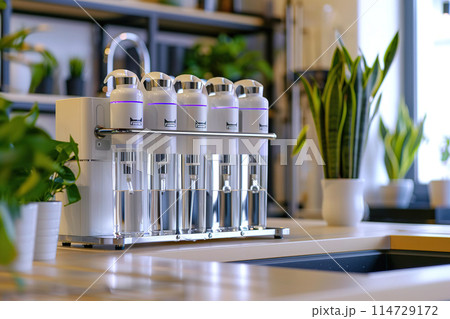 Generative ai on the theme of water filtration system for home, clean soft liquid to drinking 114729172