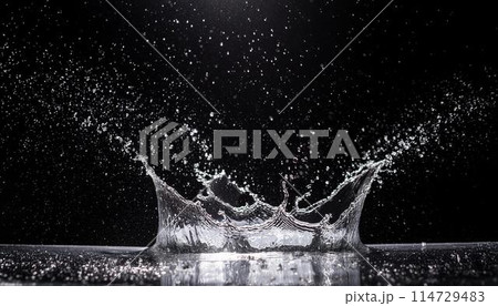 水滴と王冠のように広がる飛沫3 114729483