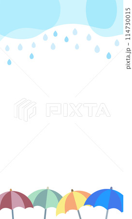 カラフルな傘のベクターフレーム背景画像 114730015