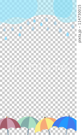 カラフルな傘のベクターフレーム背景画像 114730015