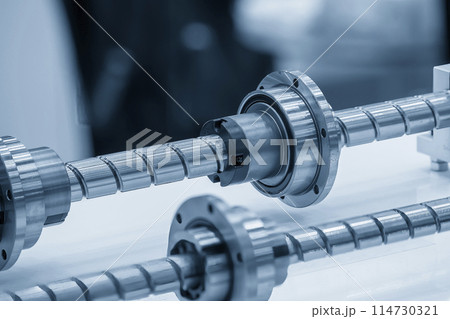 Closeup scene the spare parts  lead ball screw set. 114730321