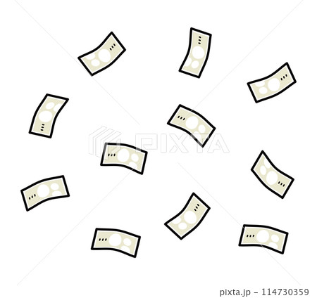 舞い散るお金のイラスト 舞い散るお金のイラスト 114730359