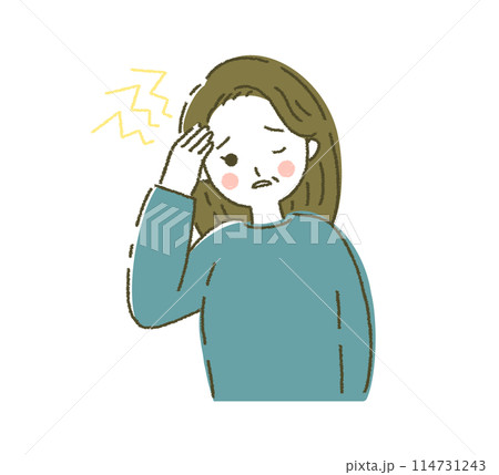 頭が痛い人 頭痛の女性 頭痛に悩む人 114731243