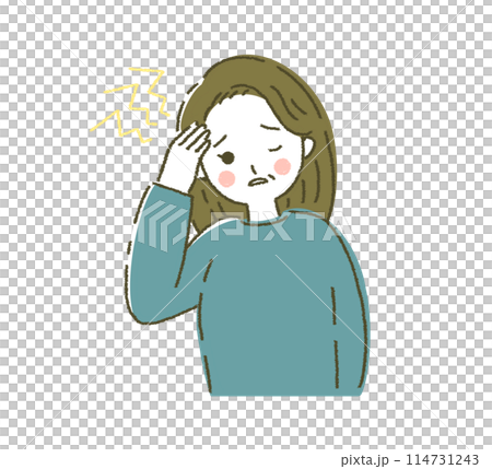 Person with a headache Woman with a headache Person suffering from a headache 114731243