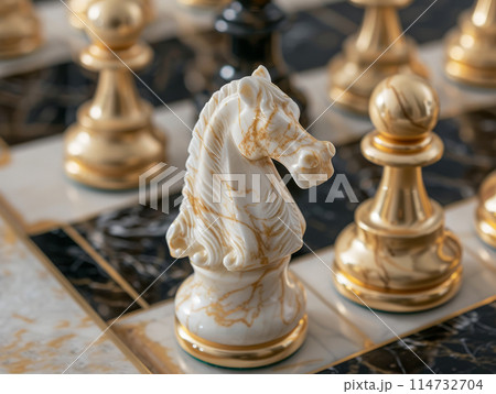 Marble chess closeup Marble chess closeup 114732704