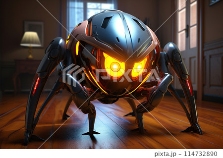 Generative ai on theme of beautiful futuristic space robot, autonomous programmable new technique 114732890