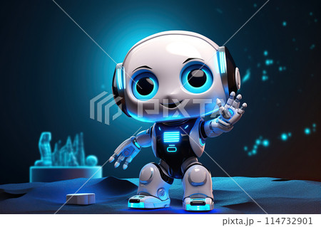 Generative ai on theme of beautiful futuristic toy robot, autonomous programmable new technique 114732901