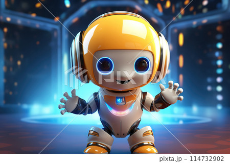 Generative ai on theme of beautiful futuristic toy robot, autonomous programmable new technique 114732902