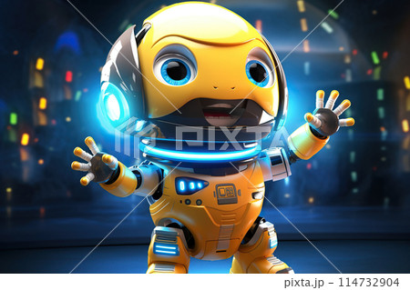 Generative ai on theme of beautiful futuristic toy robot, autonomous programmable new technique 114732904