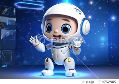 Generative ai on theme of beautiful futuristic toy robot, autonomous programmable new technique 114732905