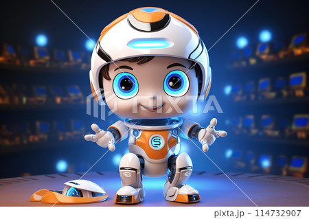 Generative ai on theme of beautiful futuristic toy robot, autonomous programmable new technique 114732907