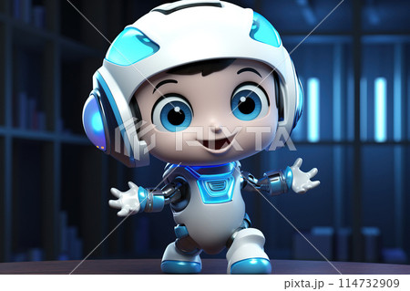 Generative ai on theme of beautiful futuristic toy robot, autonomous programmable new technique 114732909