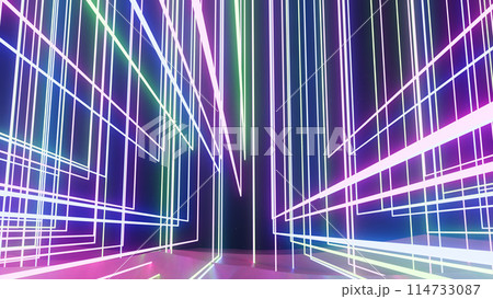 3d illustration abstract patterns of glowing lines on black background 3d illustration abstract patterns of glowing lines on black background 114733087