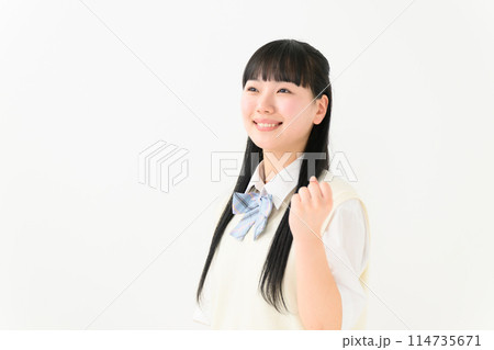 女子高生 ポートレート ガッツポーズ 女子高生 ポートレート ガッツポーズ 114735671