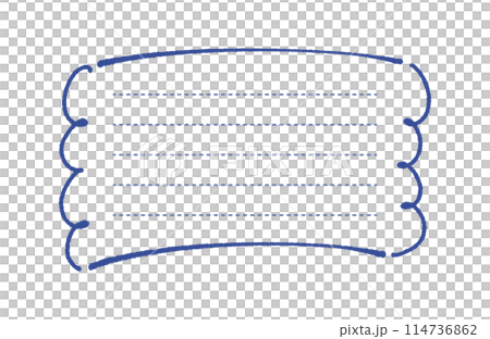 Horizontal frame with lines - Simple and stylish hand-drawn decorative border material 114736862