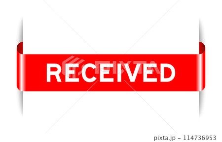 Red color inserted label banner with word...のイラスト素材 [114736953] - PIXTA