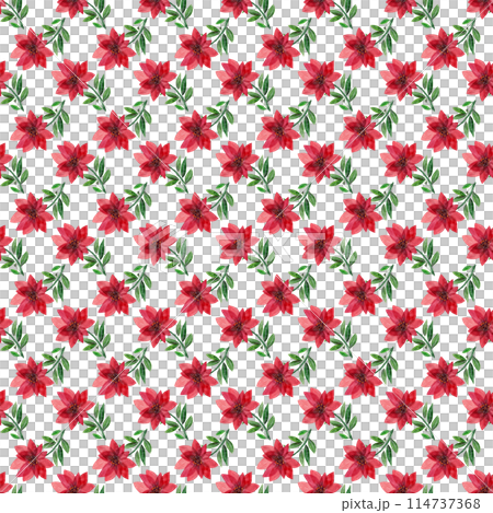 Vintage floral ornament. Watercolor pattern with red wild flowers. Summer banner. Floral decor 114737368