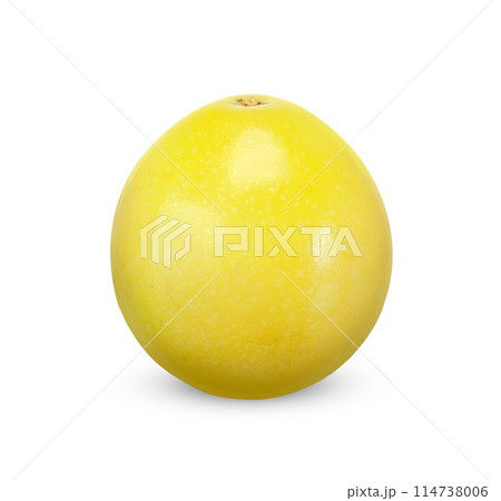 Yellow passion fruit isolated on white background. Yellow passion fruit isolated on white background. 114738006