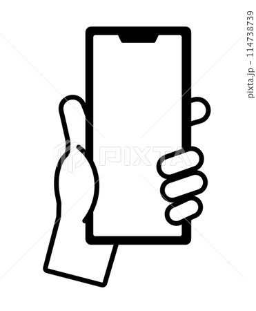 スマホを持つ左手のイラスト 114738739