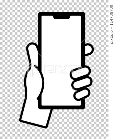 スマホを持つ左手のイラスト 114738739