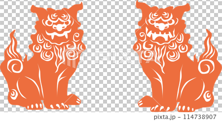 赤いシーサーのイラスト 114738907