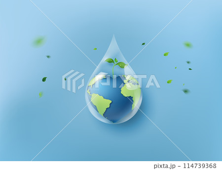 concept of ecology and world water day . 114739368