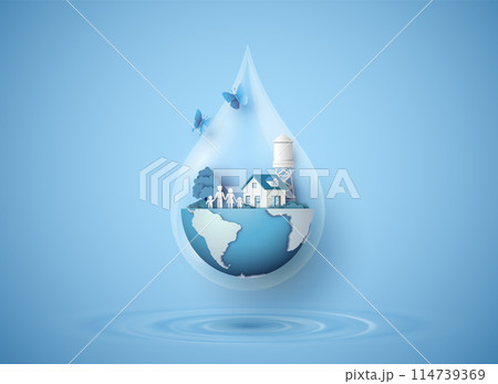 concept of ecology and world water day . concept of ecology and world water day . 114739369