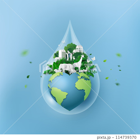 concept of ecology and world water day . concept of ecology and world water day . 114739370