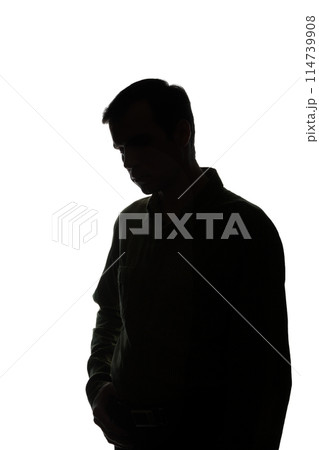 Portrait of a young man, side view 114739908