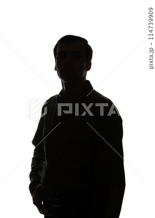 Portrait of a young man, front view 114739909