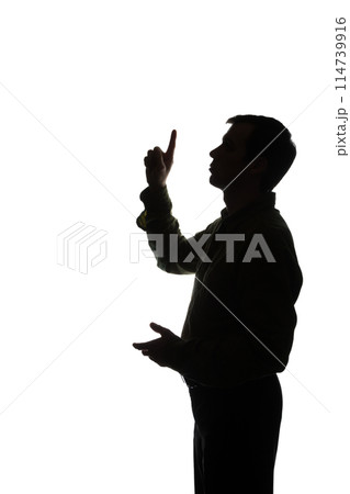 Portrait of a young man, side view 114739916