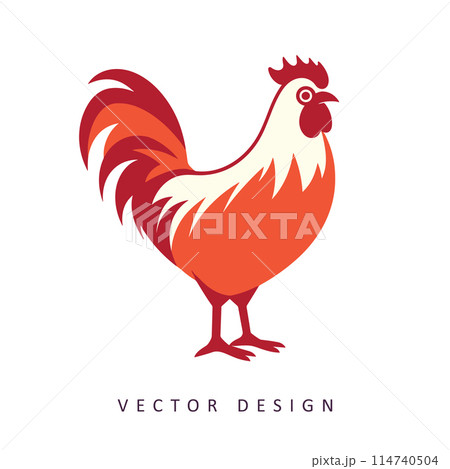 chicken minimalist vector design isolated illustration 114740504