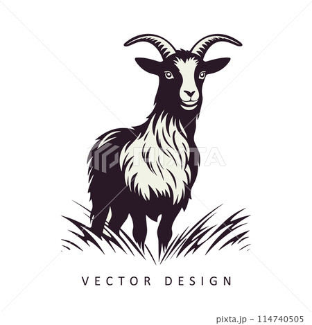 goat minimalist vector design isolated illustration 114740505