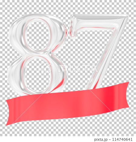 Happy Anniversary Number Rend With Silver 3D Render Happy Anniversary Number Rend With Silver 3D Render 114740641