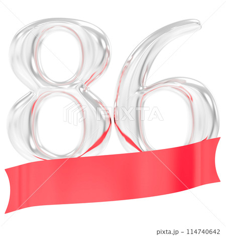 Happy Anniversary Number Rend With Silver 3D Render 114740642