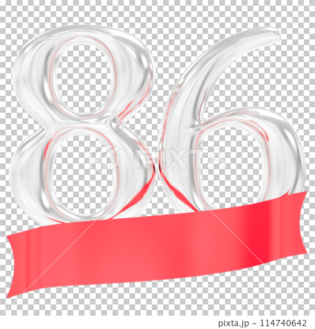 Happy Anniversary Number Rend With Silver 3D Render 114740642