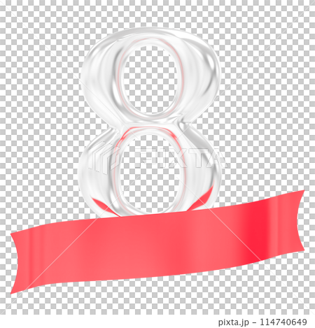 Happy Anniversary Number Rend With Silver 3D Render 114740649