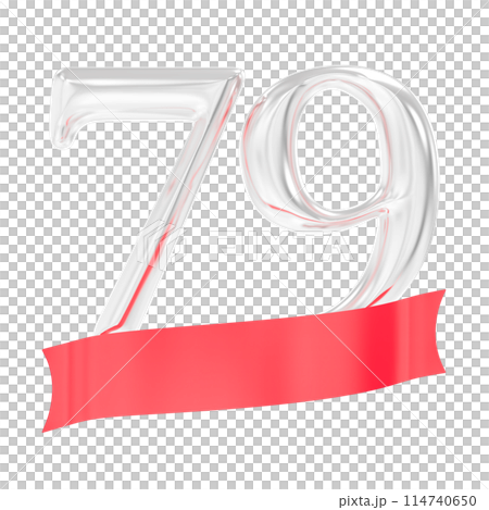 Happy Anniversary Number Rend With Silver 3D Render 114740650