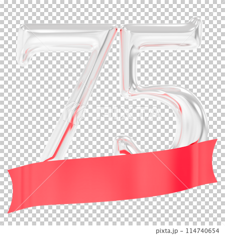 Happy Anniversary Number Rend With Silver 3D Render 114740654