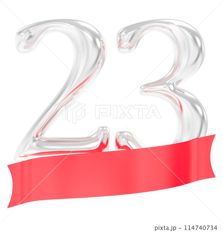 Happy Anniversary Number Rend With Silver 3D Render 114740734