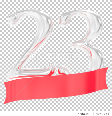 Happy Anniversary Number Rend With Silver 3D Render 114740734