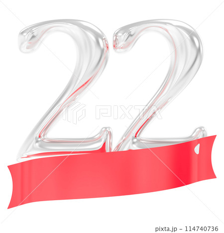 Happy Anniversary Number Rend With Silver 3D Render 114740736