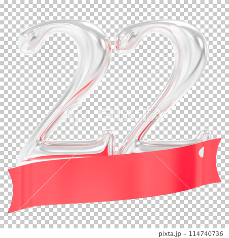 Happy Anniversary Number Rend With Silver 3D Render 114740736