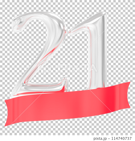 Happy Anniversary Number Rend With Silver 3D Render 114740737