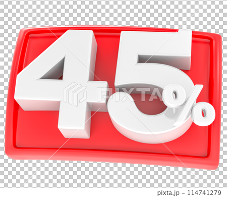 Discount Number 3D Red Discount Number 3D Red 114741279